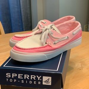 Sperry, 6M, canvas Pink & White